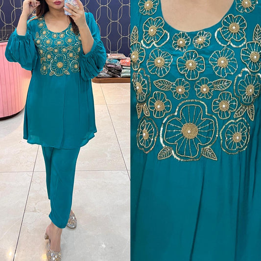 💫 ARTICLE 1820 – Pure Crepe Fabric Cord Set 💫