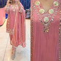 Article 1917 – Tissue Shimmer Suit with Real Mirror & Pearl Work and Dupatta | Premium Festive Wear