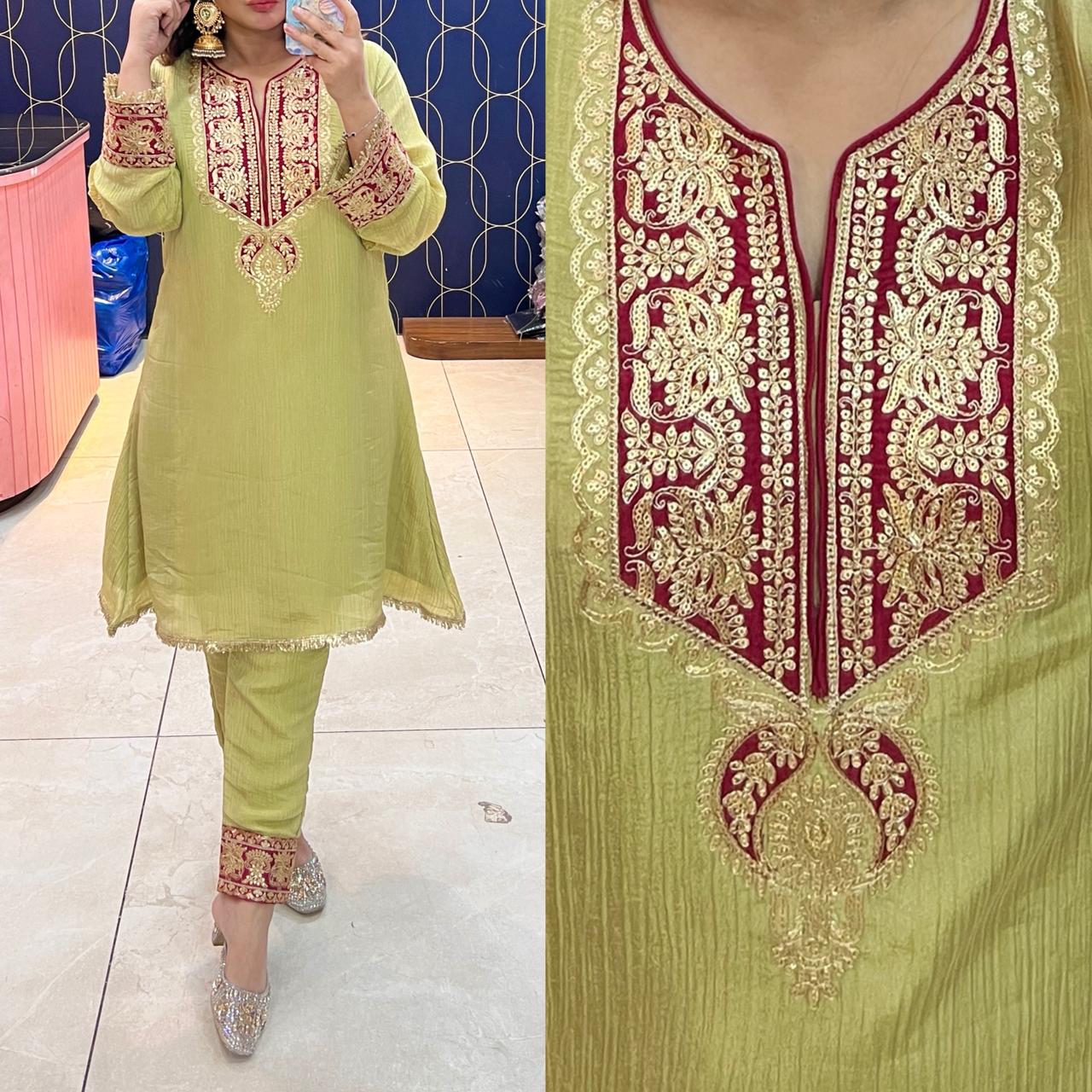 Article 1921 – Crush Tissue Fabric Zari Work Outfit for Women | Premium Festive Wear | Sizes 40–46