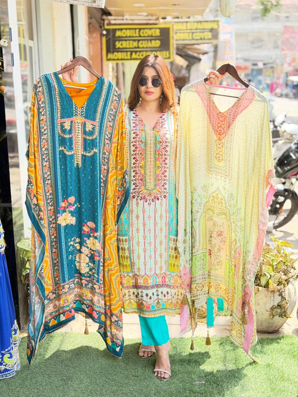 Crepe Kaftan- 1696