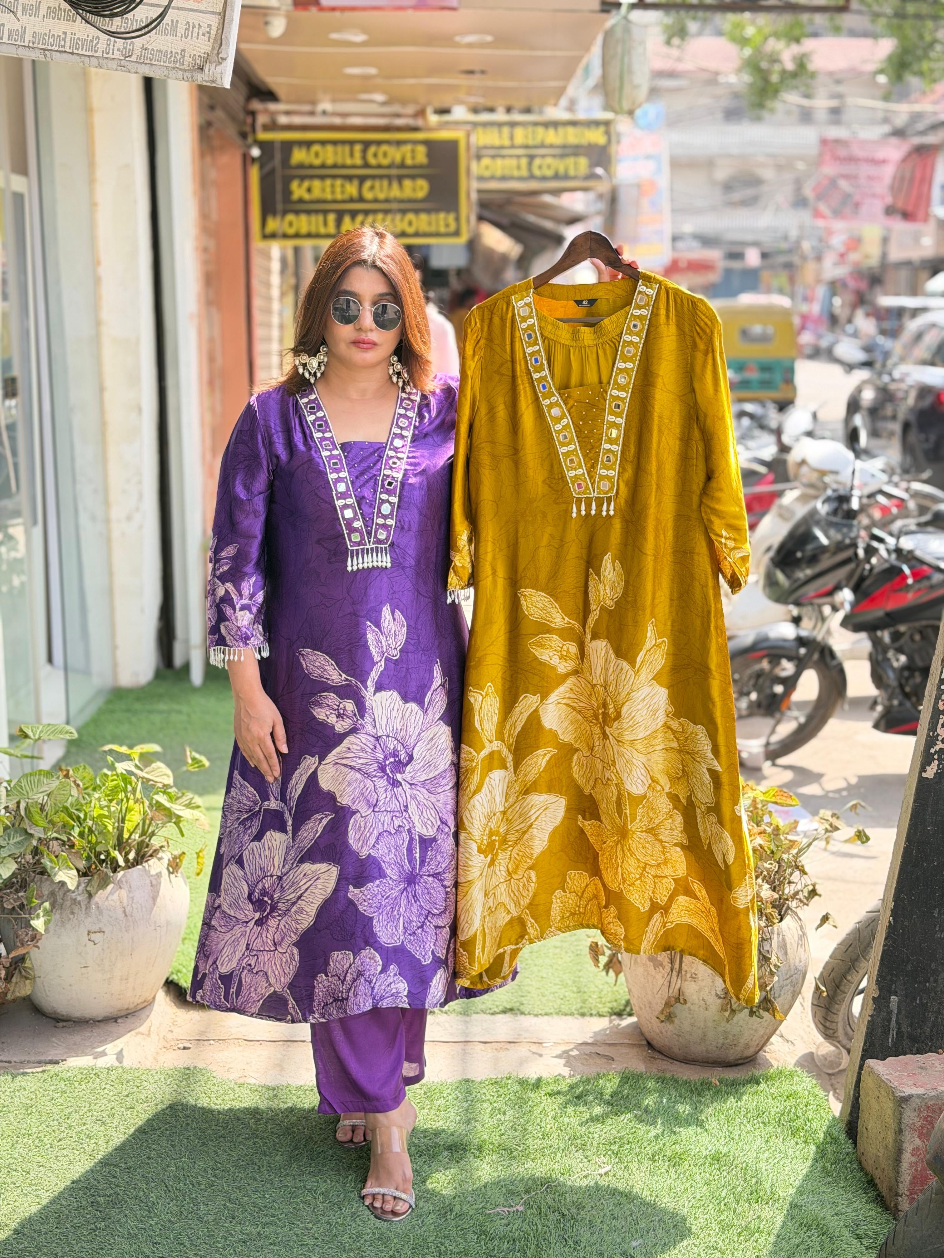 PRINTED Gazzi Silk  CORD SET-2546