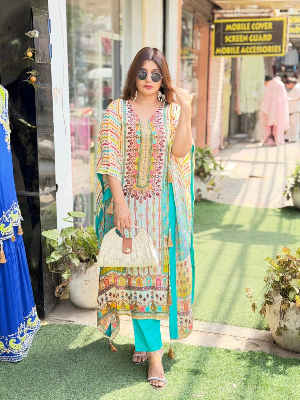 Crepe Kaftan- 1696