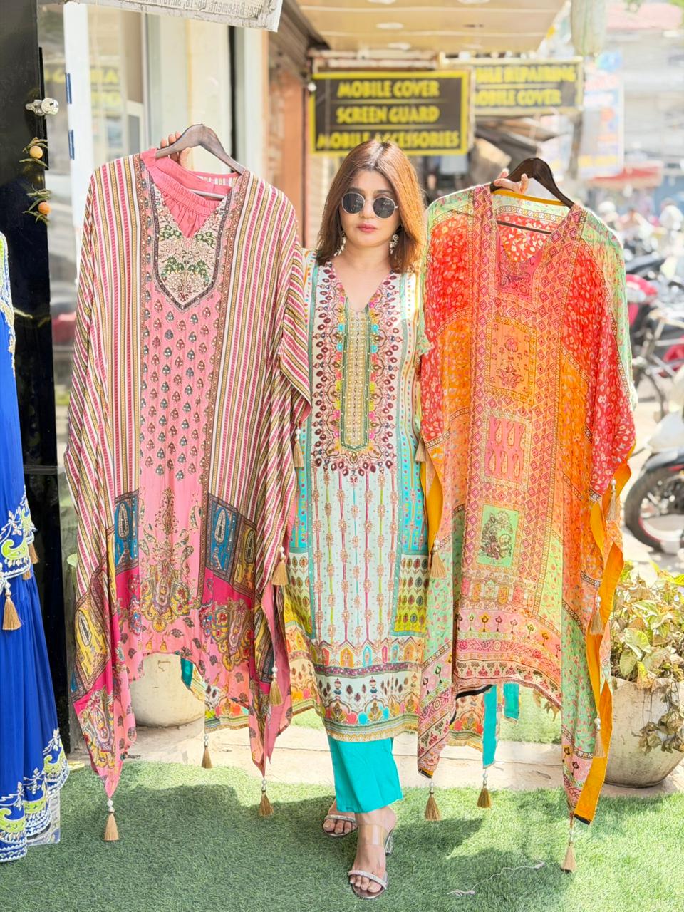 Crepe Kaftan- 1696