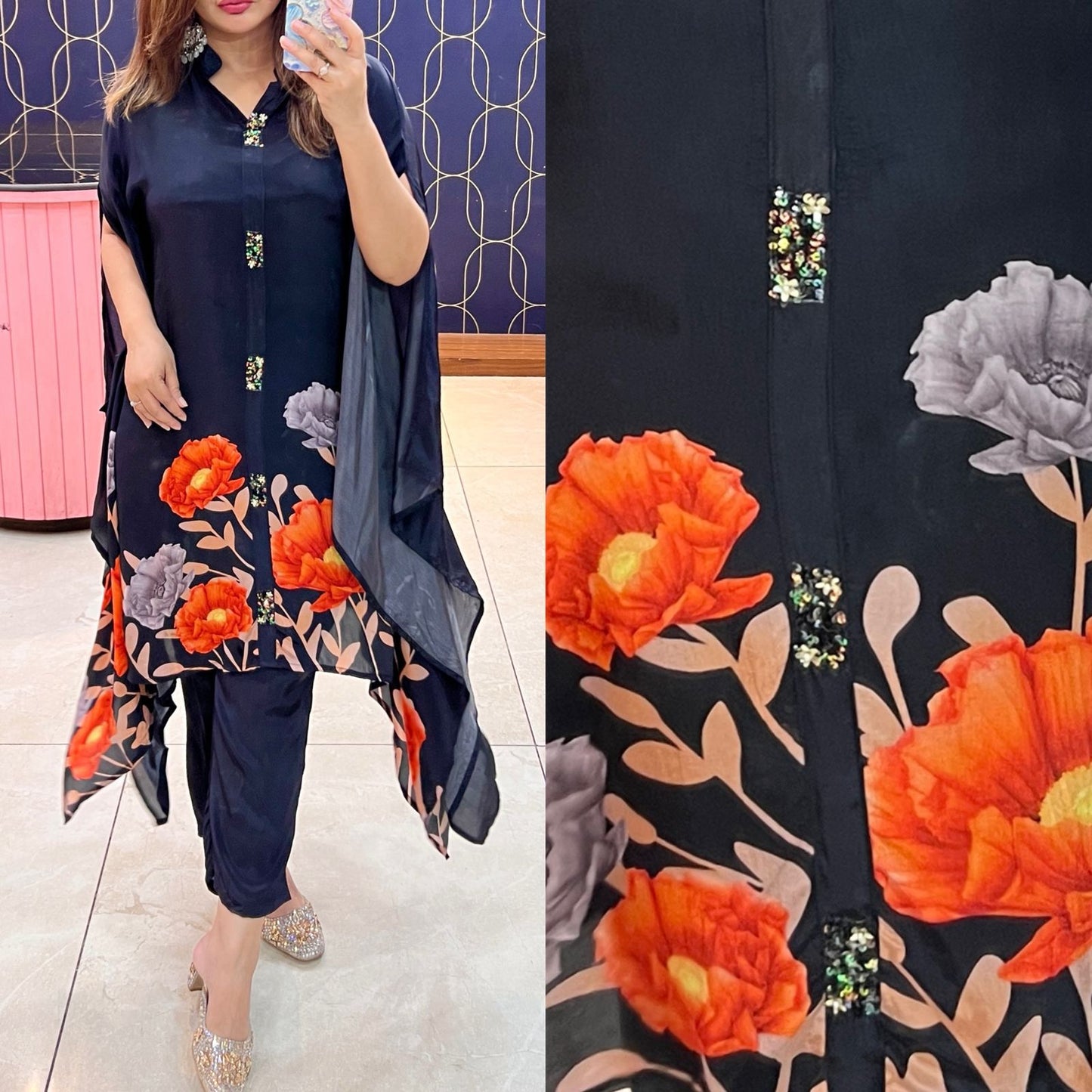 Article 1632 – Pure Natural Crepe Fabric Outfit | Ready Stock | Sizes 40–46