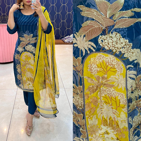 Article 1813– Beautiful Digital Printed Crepe Suit | Premium Ethnic Wear