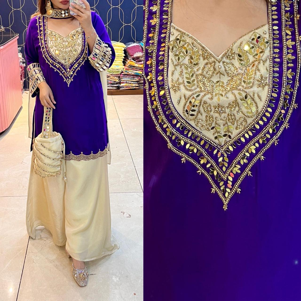 Article 1824 – Cotton Silk Party Wear Co-ord Set | Sizes L to 3XL