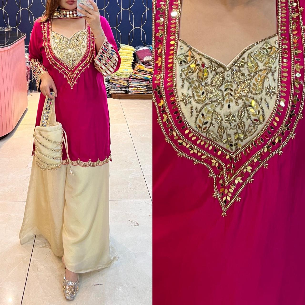 Article 1824 – Cotton Silk Party Wear Co-ord Set | Sizes L to 3XL