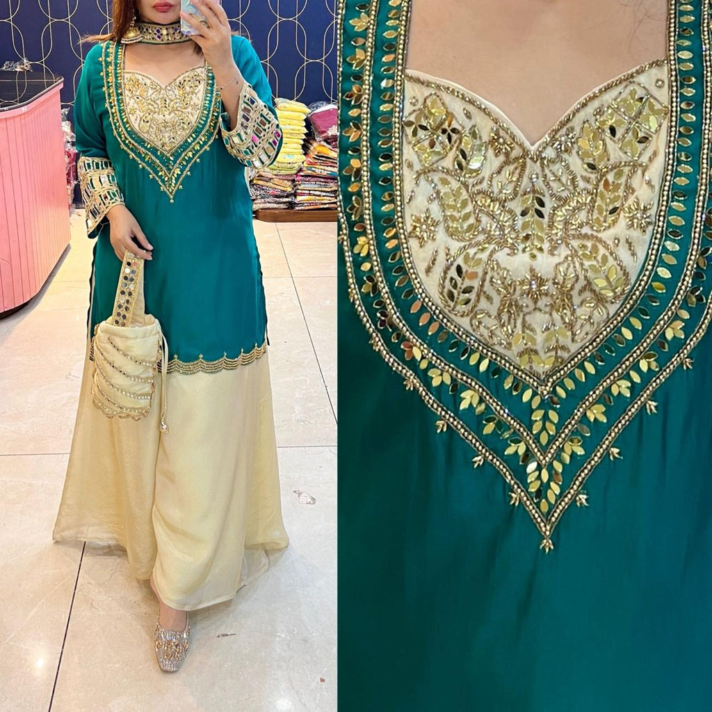 Article 1824 – Cotton Silk Party Wear Co-ord Set | Sizes L to 3XL