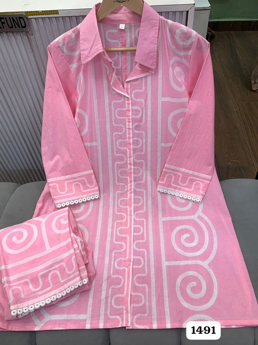 Article 1491 – Rutba Khan Pure Cotton Designer Print Cord Set | Urban Closet