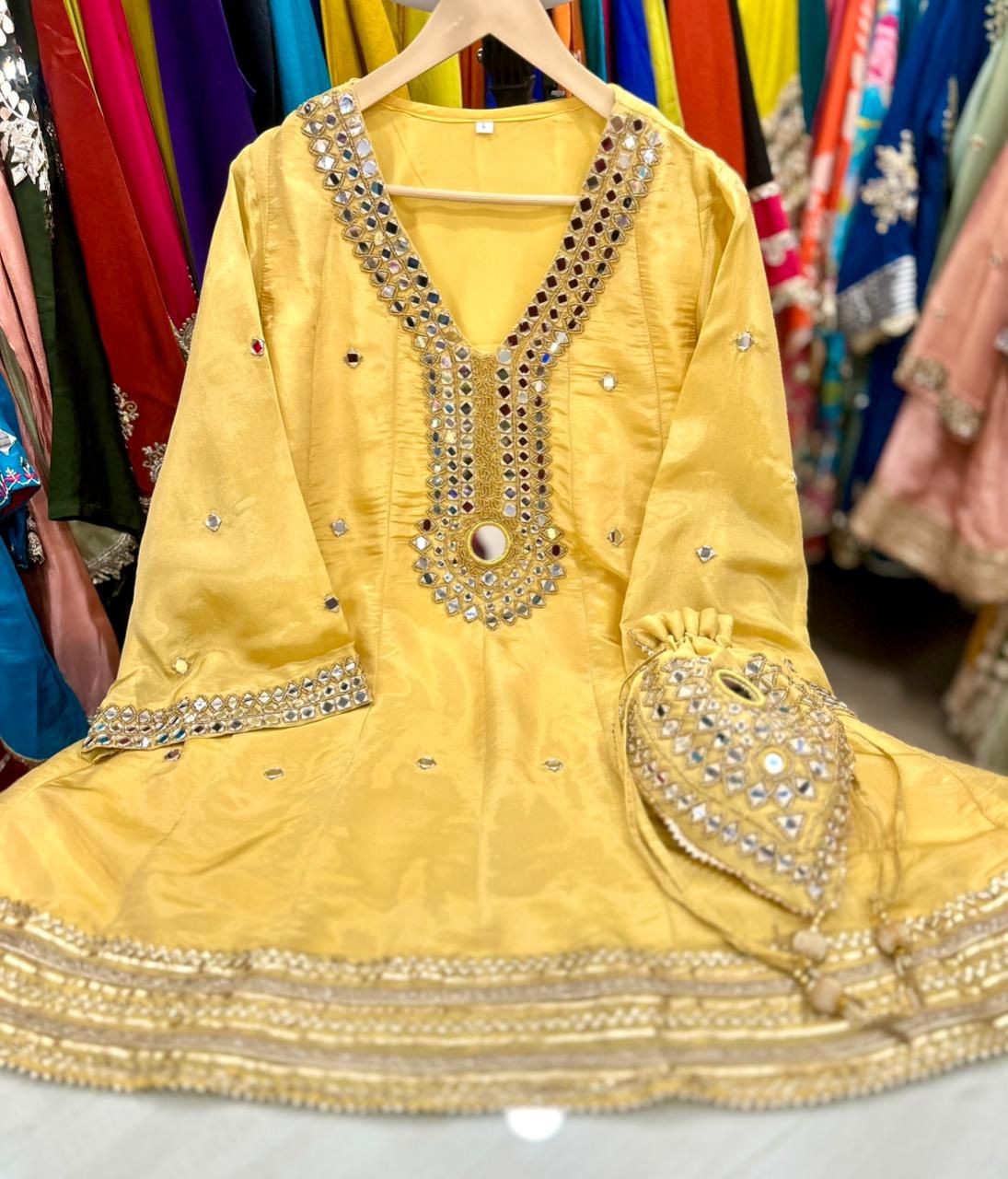 ✨ Article 1765 – Pure Glass Tissue Shimmer Dhoti Co-ord Set ✨