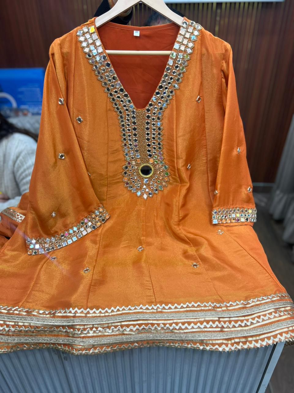 ✨ Article 1765 – Pure Glass Tissue Shimmer Dhoti Co-ord Set ✨