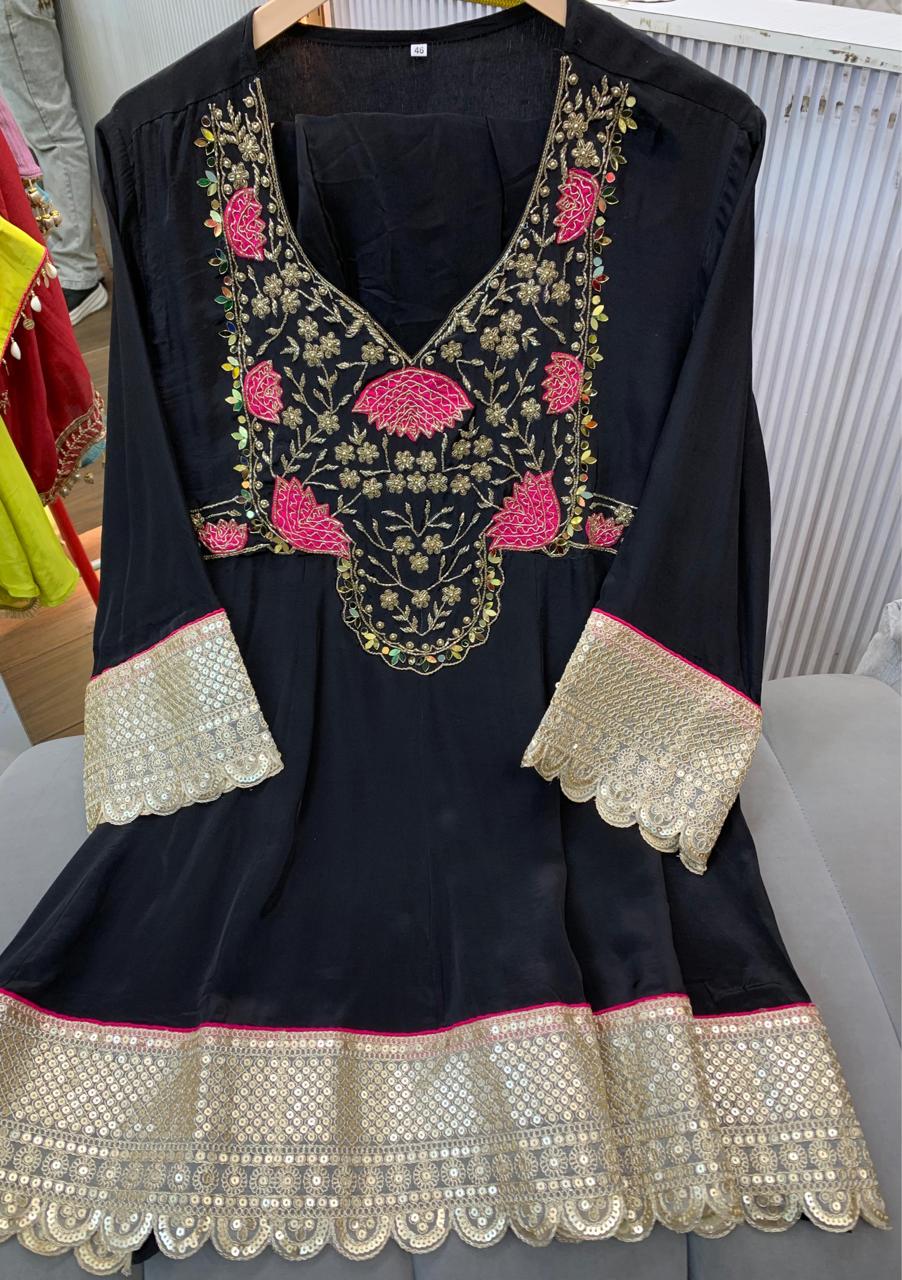 Article 1799 – Pure Crepe Farshi Salwar Suit with Premium Dupatta | Urban Closet