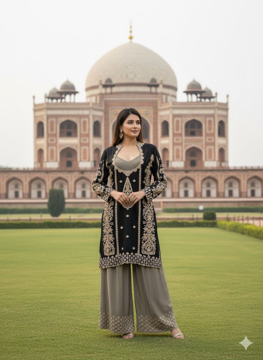 Article 1866 – Chinon 3-Piece Embroidered Cordset | Premium Festive Wear | Urban Closet