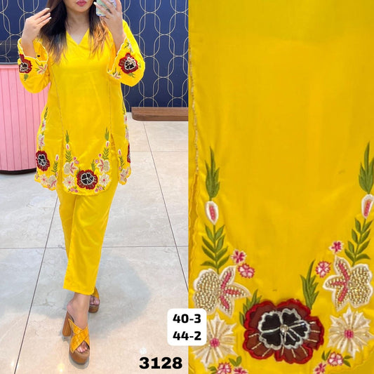 Rutba Khan 3128 – Imported Cotton Designer Cord Set with Handwork | Sizes 40–46 | Urban Closet