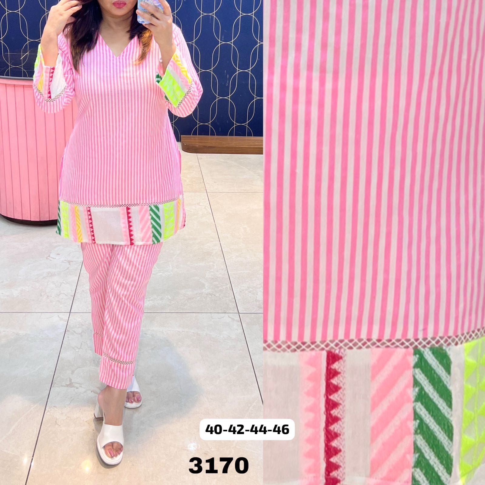 Article 3170 – Pure Cotton Designer Cord Set for Women | Sizes 40–46 | Urban Closet