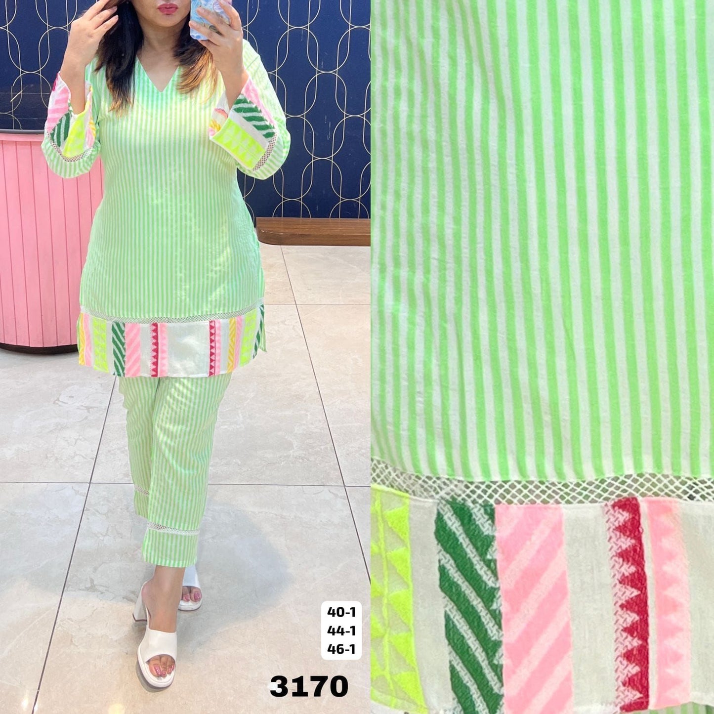 Article 3170 – Pure Cotton Designer Cord Set for Women | Sizes 40–46 | Urban Closet