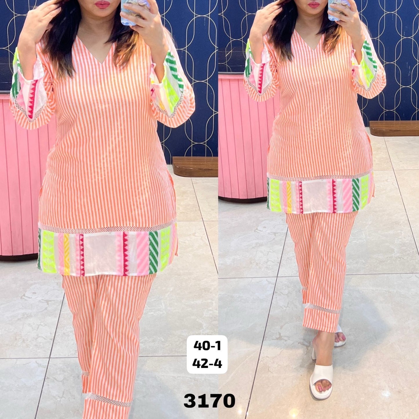 Article 3170 – Pure Cotton Designer Cord Set for Women | Sizes 40–46 | Urban Closet