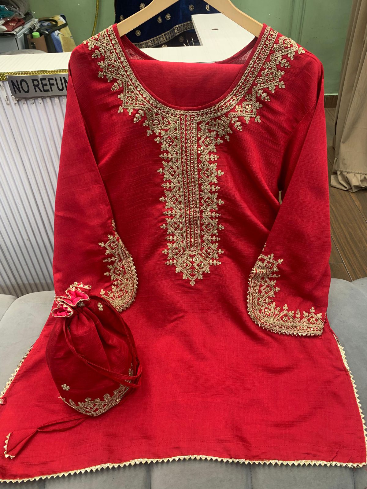 RUTBA KHAN Potli CordSet 3181 – Imported Cotton Designer Cord Set with Embroidery & Potli Bag | Sizes 40–46