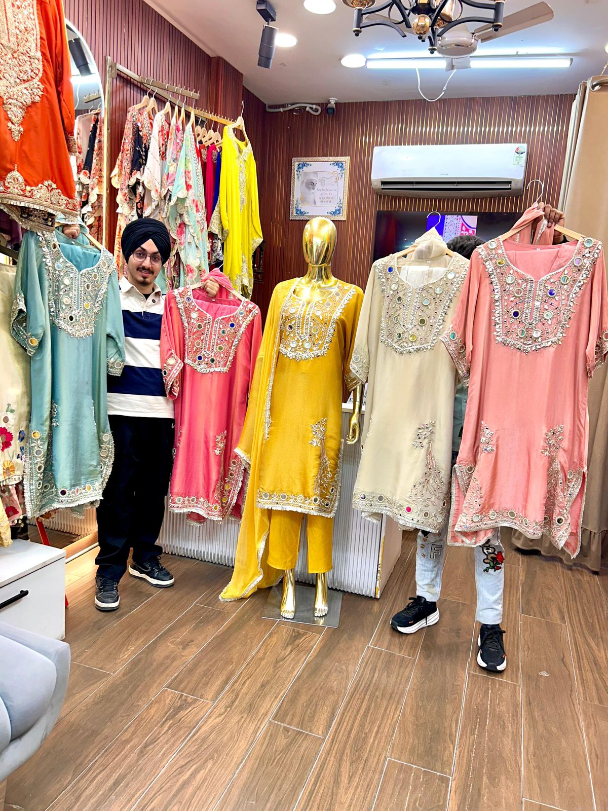 Article 1880 – Pure Glass Tissue Choga Set with Gota Patti & Mirror Work | Premium Festive Wear | Sizes 40–46