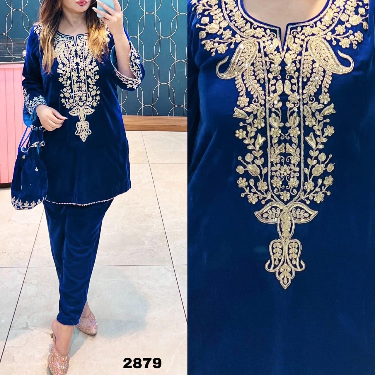 Article 1167 – Pure Velvet Potli Cordset with Premium Embroidery | Sizes 40–46