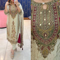 Article 1809 – Pure Crepe Embroidered Digital Printed Suit | Sizes 40–46