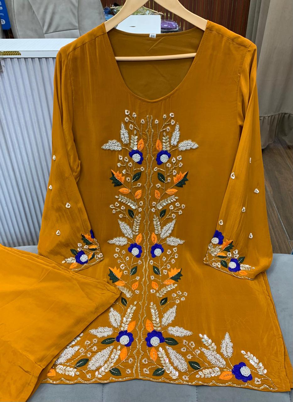 Article 1856 | Pure Crepe Handwork Sherwani Style Cord Set (Sizes 40–46)