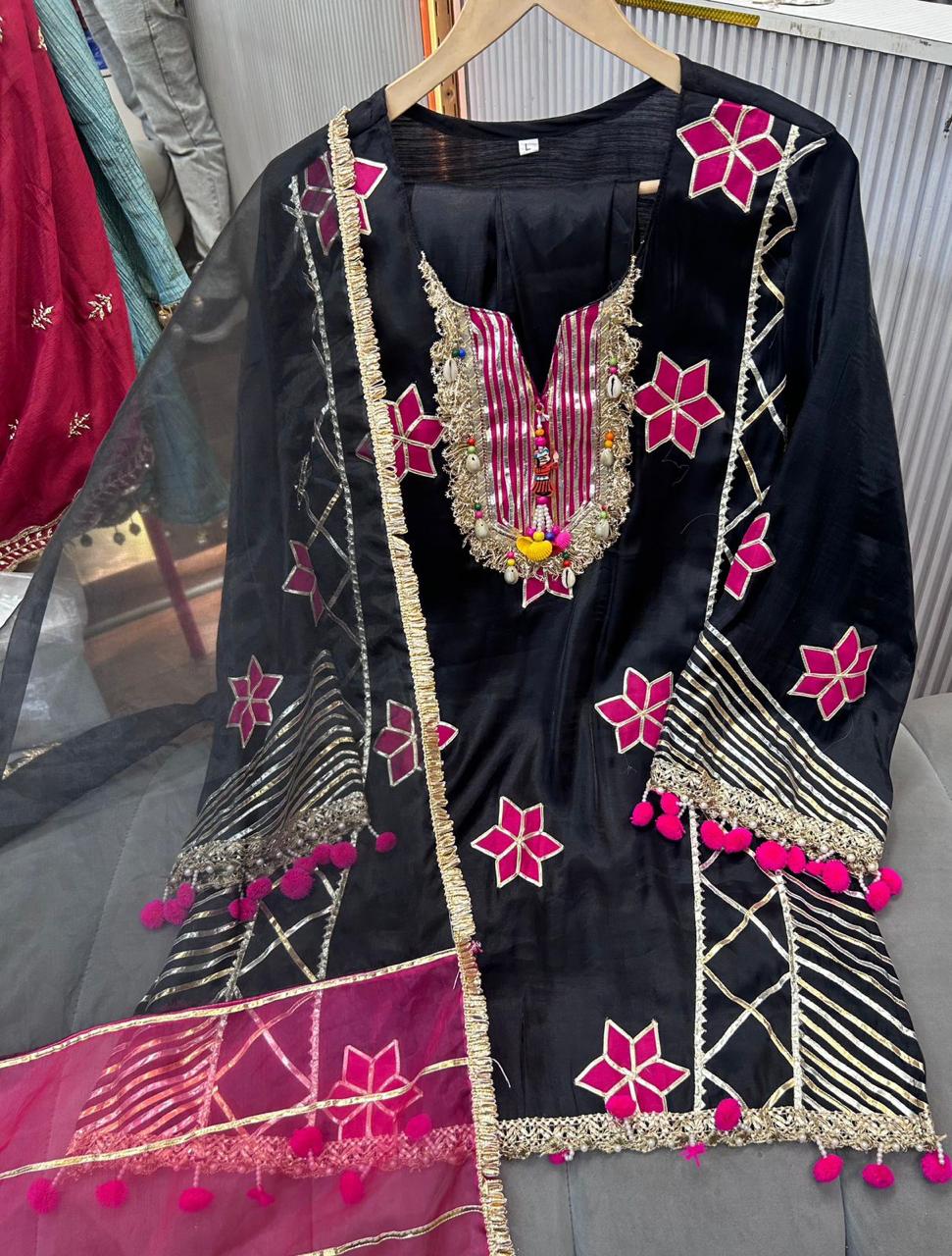 Article 1884 | Cotton Silk Farshi Salwar Suit with Gotta Patti Work