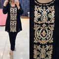 Article 1800 | Pure Crepe Cord Set with Thread Work Embroidery