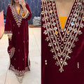 Article 1953 – Premium Velvet Long Dress with Real Mirror Work | One-Piece Ethnic Wear for Women | Sizes 40–46