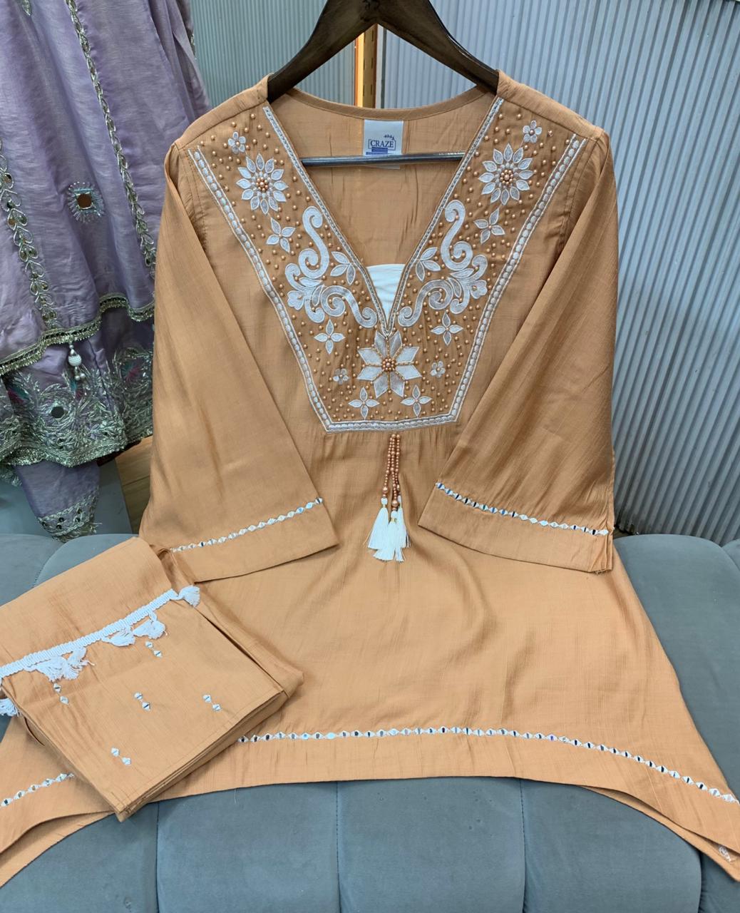 Article 1938 – Embroidered Cord Set with Chiffon Dupatta | Elegant Ethnic Wear | Sizes 40–46