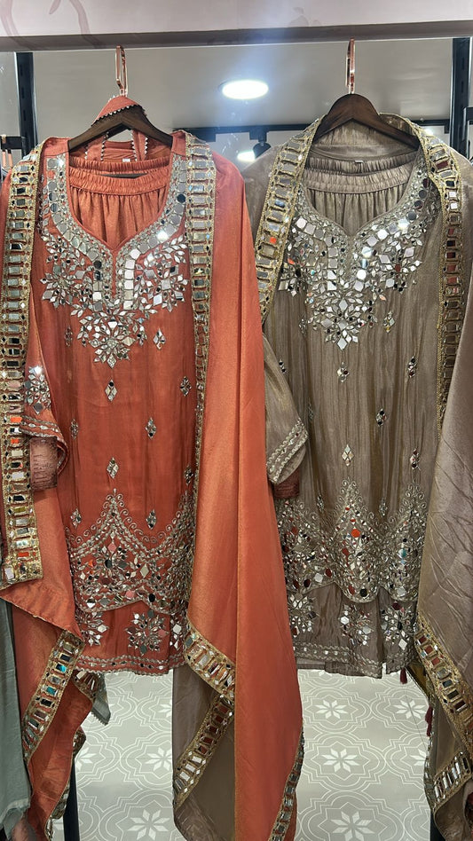 1957 heavy mirror sharara suit