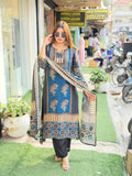 Natural crepe printed suit