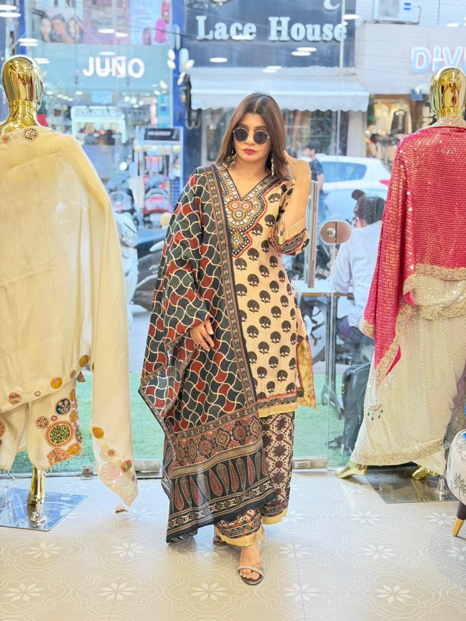 Russian Silk Printed Co-ord set with duppata