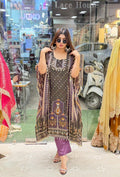 Purple Shimmer Kaftan with mirror detailing