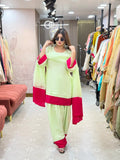 Natural crepe panel farshi salwar co-ord set with dupatta