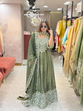 Long Anarkali with gotta patti and mirror work detailing
