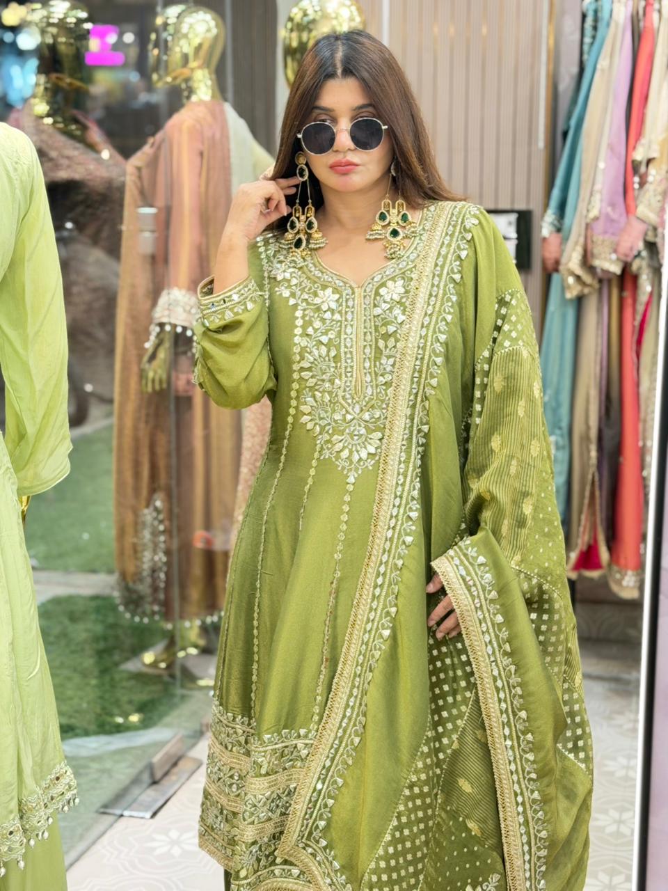 Anarkali with zari work