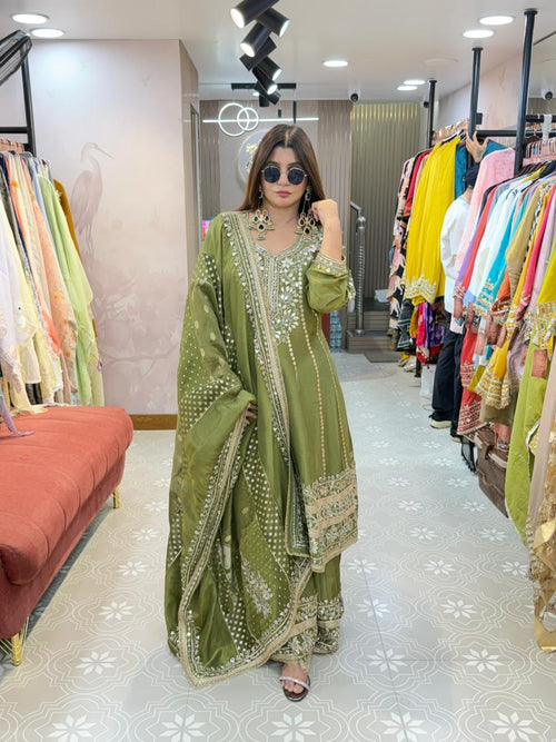 Anarkali with zari work