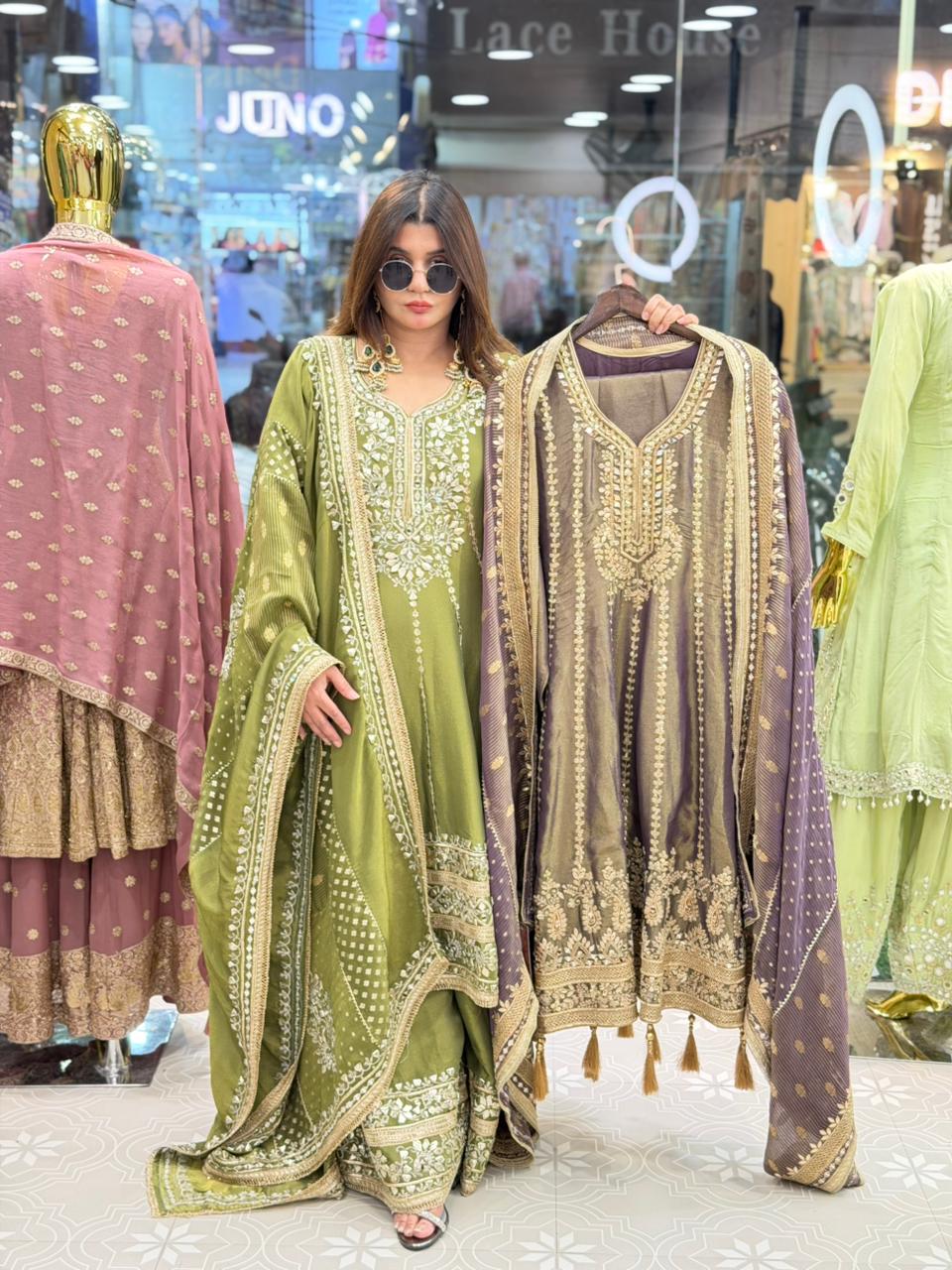 Anarkali with zari work
