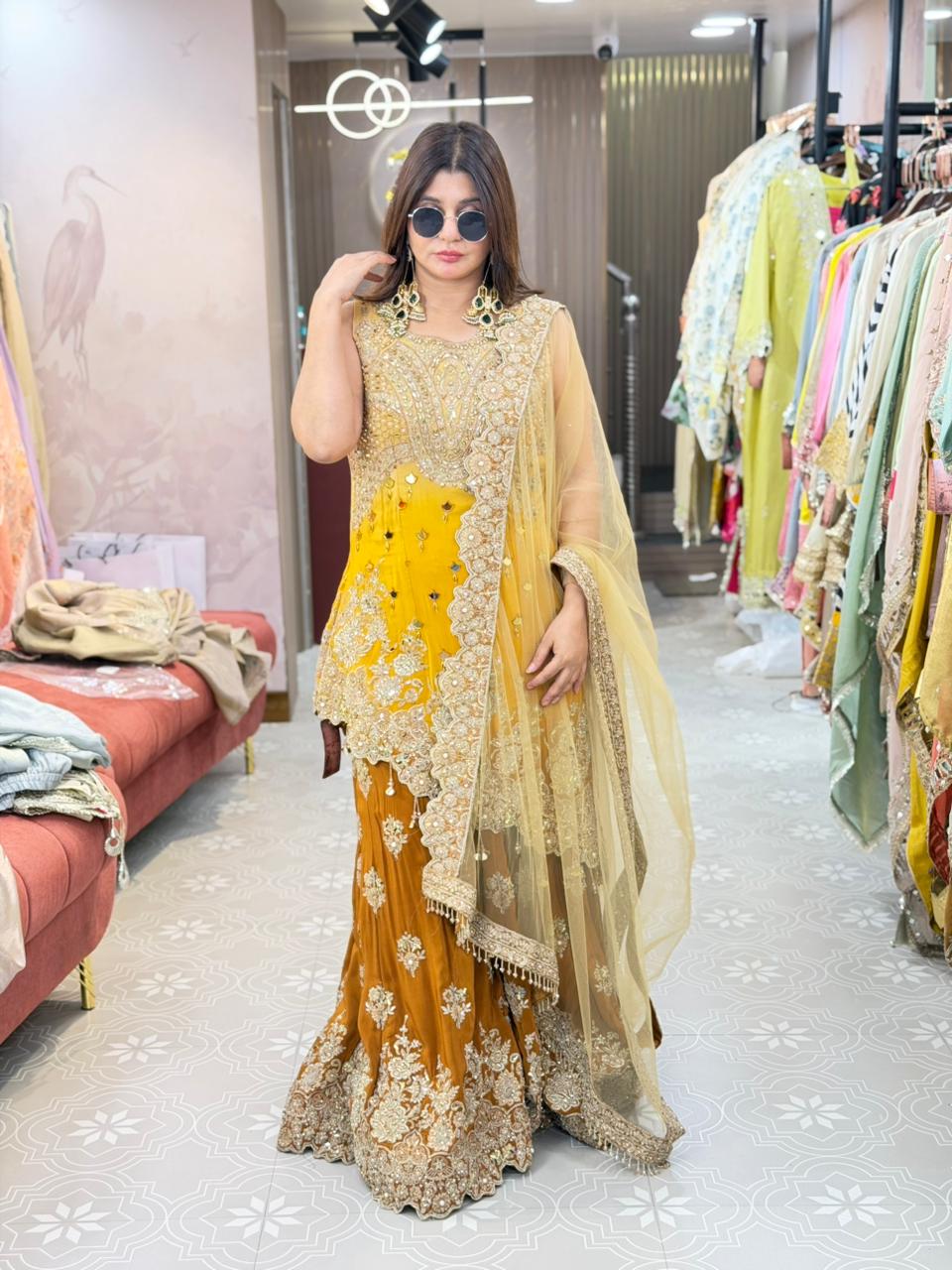 Indo westren 3piece suit with full handwork detailing