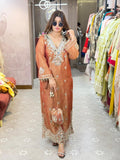 Side slit long dress with original mirror work
