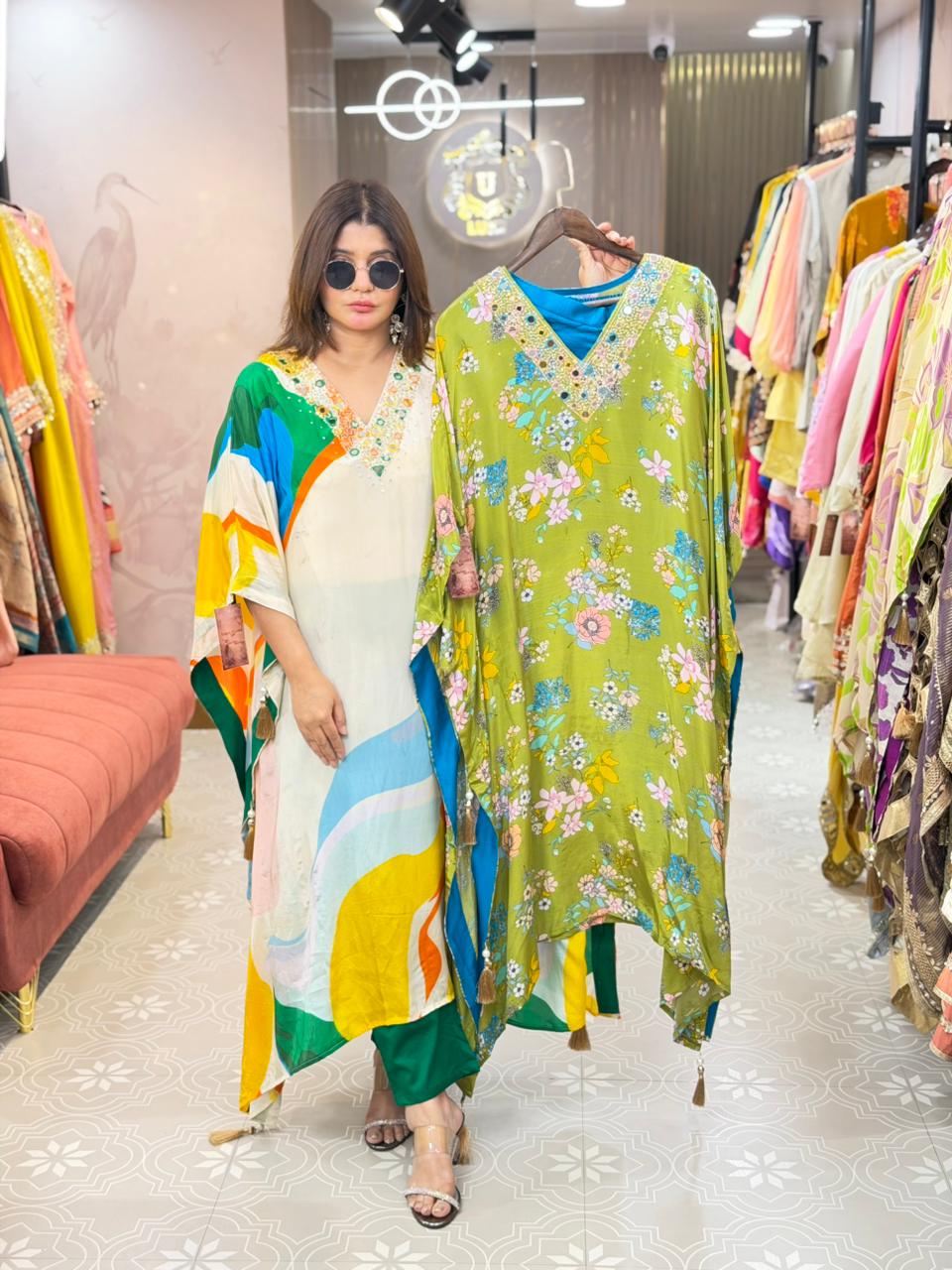 Article 1596 – Pure Crepe Floral Printed Suit Set for Women