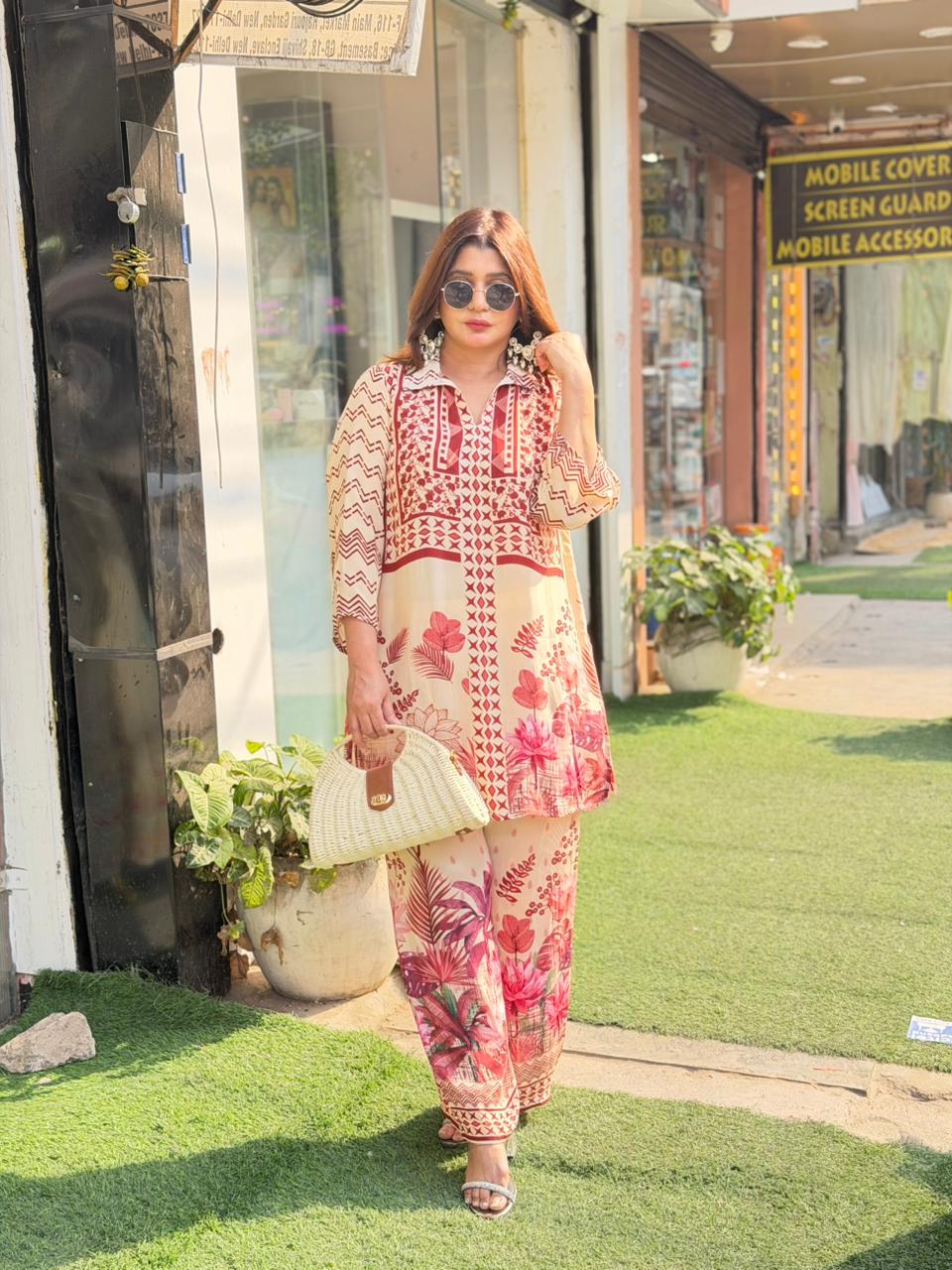 Digital Print Crepe Co-ord Set