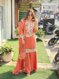 Tissue shimmer coord  with original mirror work and potli