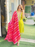 Tissue shimmer coord  with original mirror work and dupatta