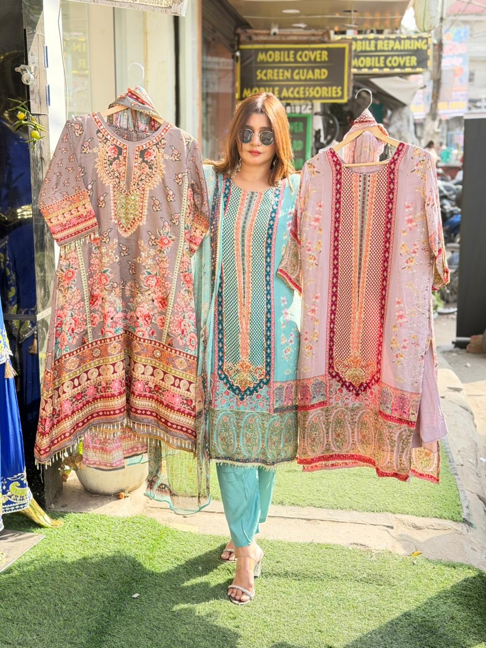 Digital Print Crepe Suit with Dupatta