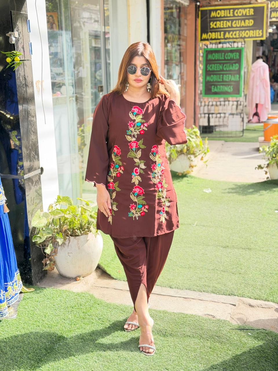 Pure Pakistani Cotton Coord Set with Embroidery | Size 40 | Elegant Ethnic Wear (Copy)