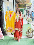 Article 1734 – Pure Crepe Short Kaftan With Sharara
