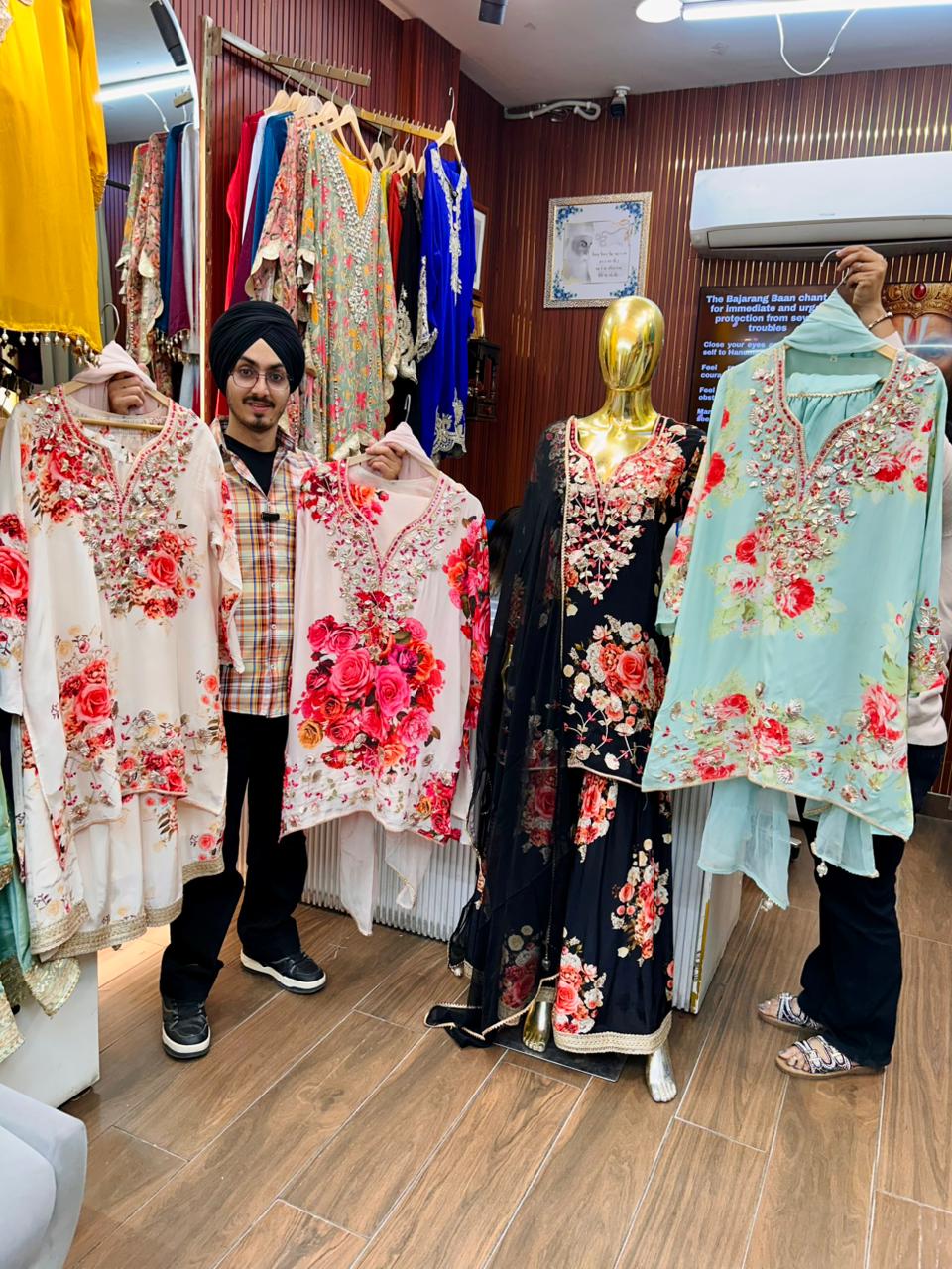 Article 1831 – Pure Crepe Fabric Sharara Suit with Dupatta & Gota Patti Work | Sizes 40–46