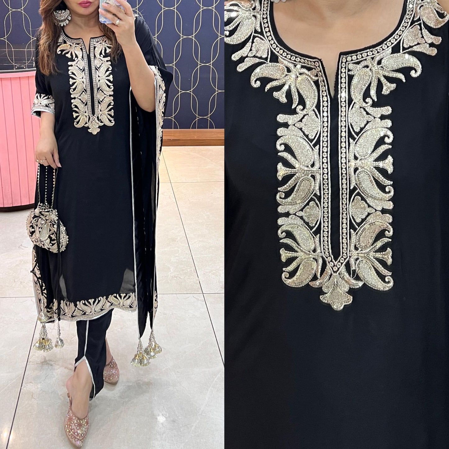 Article 1706 – Premium Embroidered Kaftan With Tassels | Urban Closet Exclusive